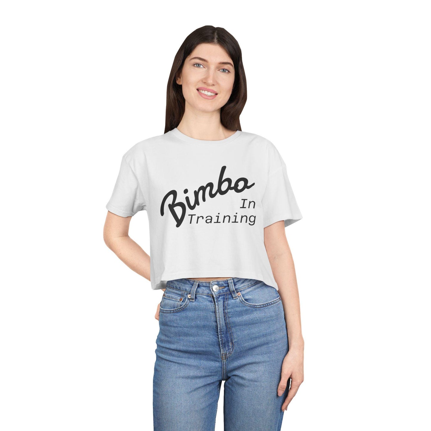 Bimbo In Training Crop Top | Kawaii Bimbocore Shirt, Sissy Kink Tee, Feminine Aesthetic T-Shirt, Cute Bimbo Gift, Kinkwear Pink Crop