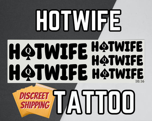 Hotwife Temporary Tattoo | QOS Tattoo, BNWO, BBC Tattoo, Queen of Spades Tattoo Snow Bunny Tattoo, Blacked tattoo