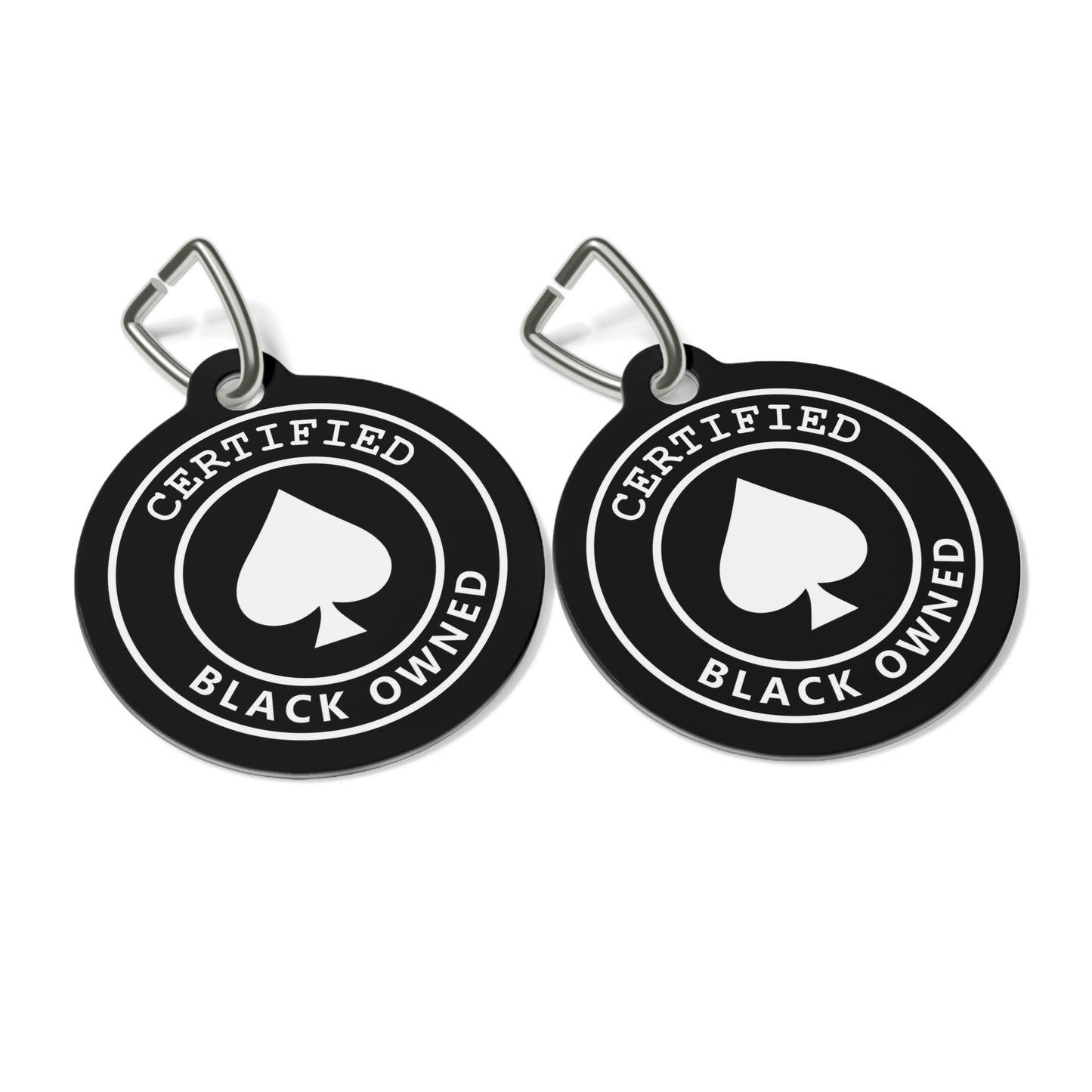 Certified Black Owned Spade Pet Tag | BDSM Collar Charm | Kinky Pet Play Sub Tag | Domme & Submissive Gear | Findom | Black Kink Accessory