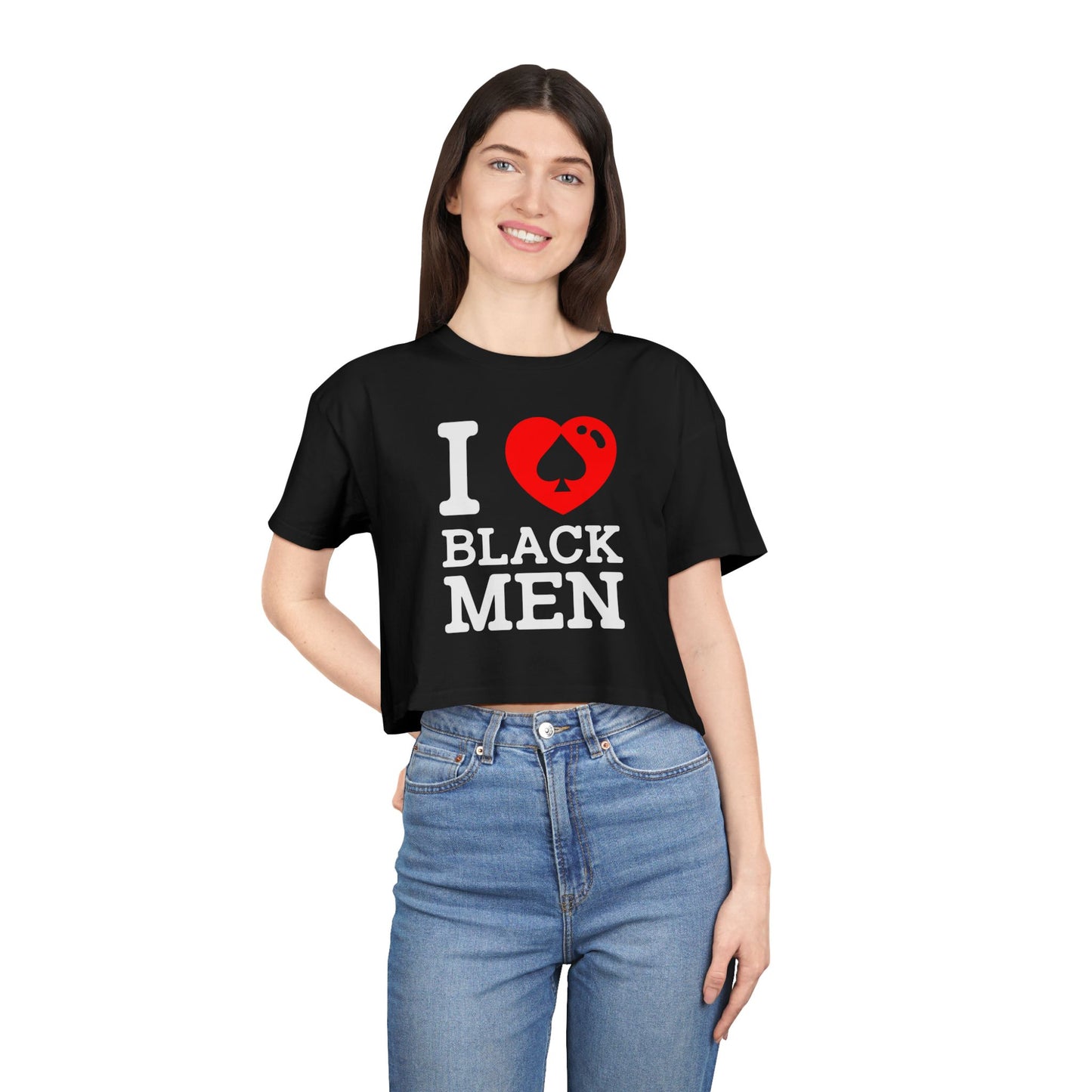 I Love Black Men Crop Top | Qos BBC Queen of spades hotwife cuckold qos clothing cuckold clothing bbc Only Qos Lingerie BBC clothing BNWO