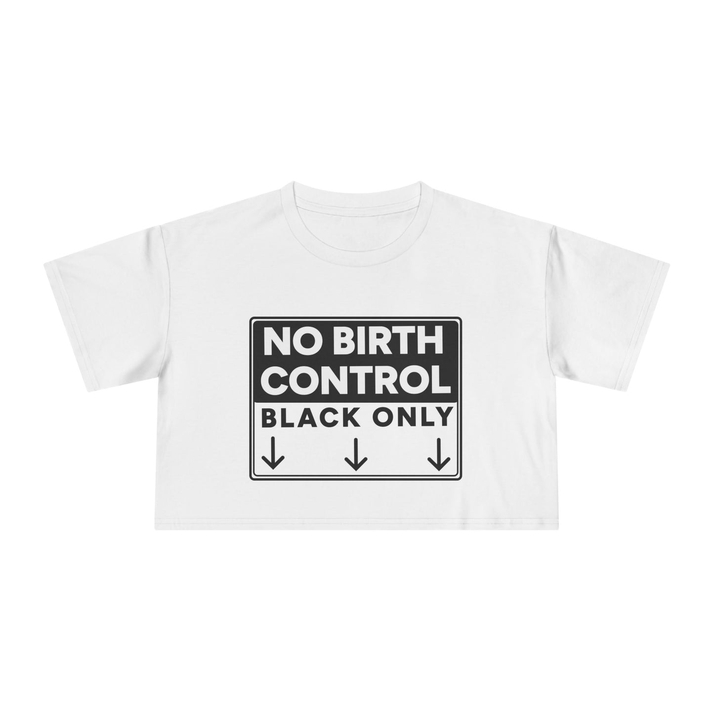 No Birth Control Black Only Crop Tee | Queen of Spades Black QOS Thong Hotwife Clothing Set