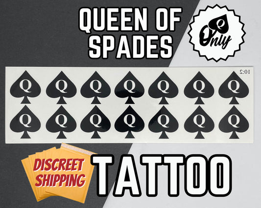 Queen Of Spades Tattoo Sheets | QOS Tattoo, BNWO, BBC Tattoo, Sheet of 14 Spades