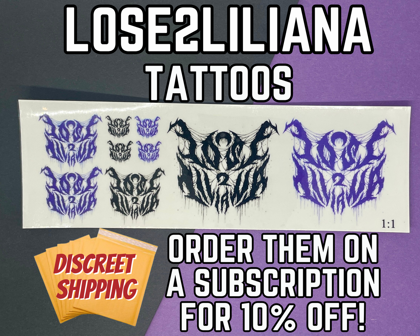 LOSE2LILIANA Logo | Temp Tattoo Sheet