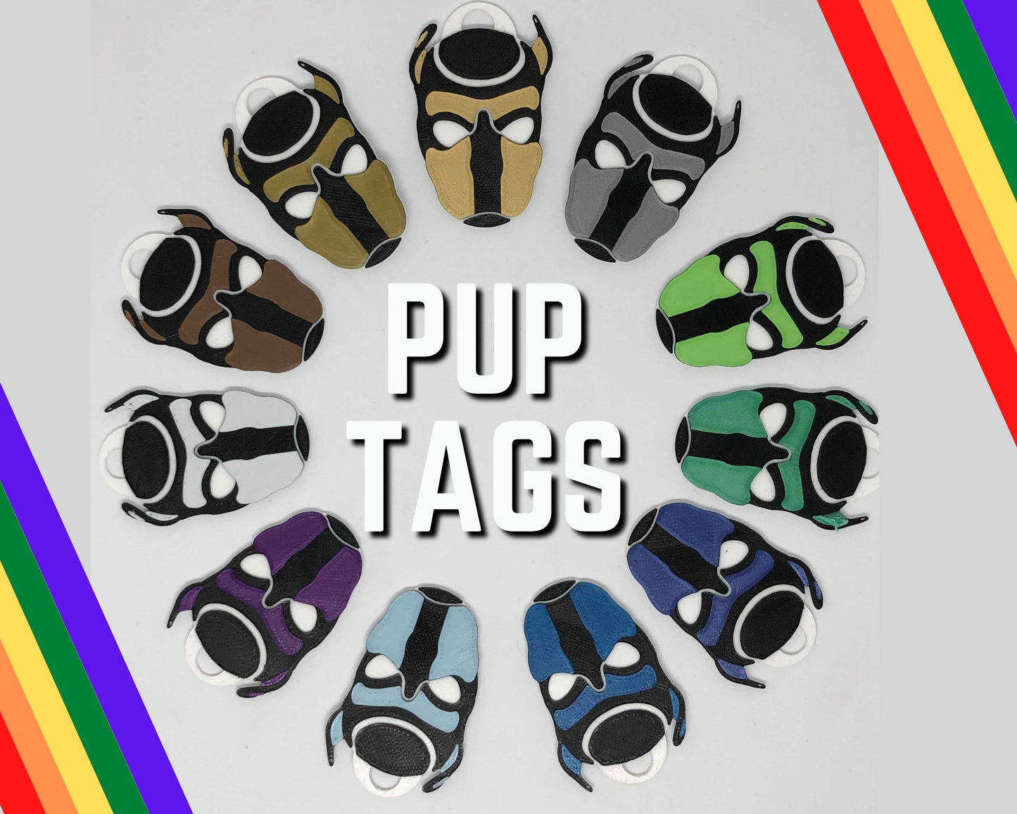 Petplay Pup Mask Tags keychains