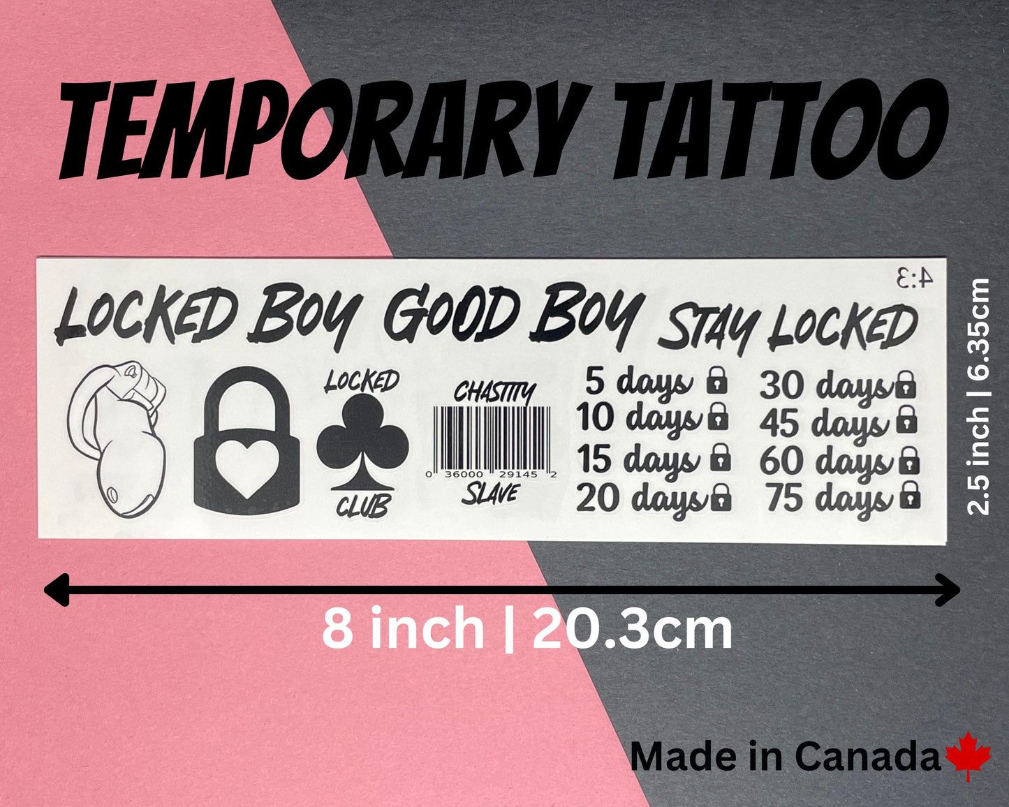 Chastity Good Boy Temp Tattoo Sheet | bdsm chastity cage sissy gurl Humiliation BDSM Design body art Chastity Tattoos Sissy Tattoo Kinkabl