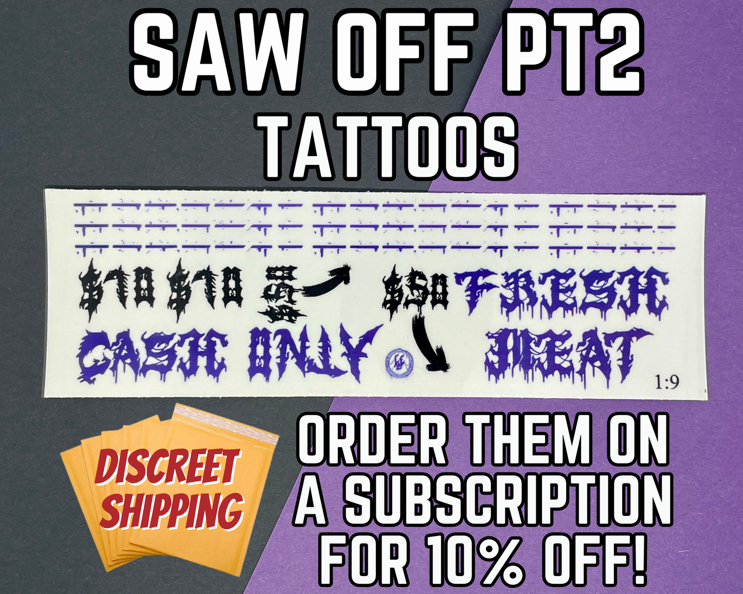 Saw Off #2 | Temp Tattoo Sheet