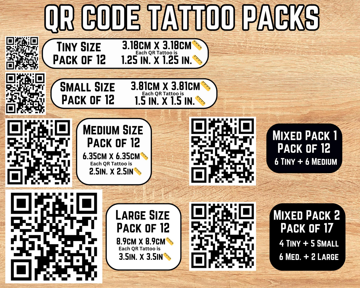 Custom QR Code Temporary Tattoos