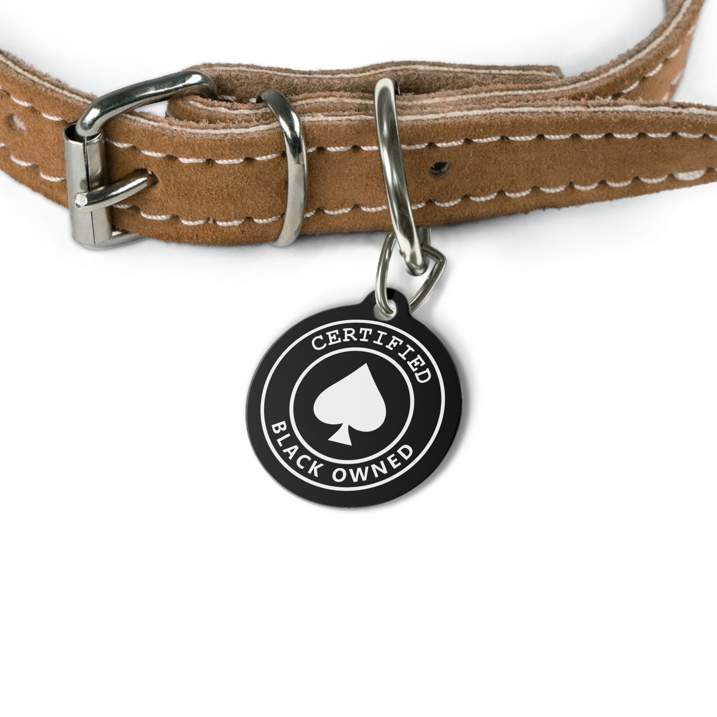 Certified Black Owned Spade Pet Tag | BDSM Collar Charm | Kinky Pet Play Sub Tag | Domme & Submissive Gear | Findom | Black Kink Accessory