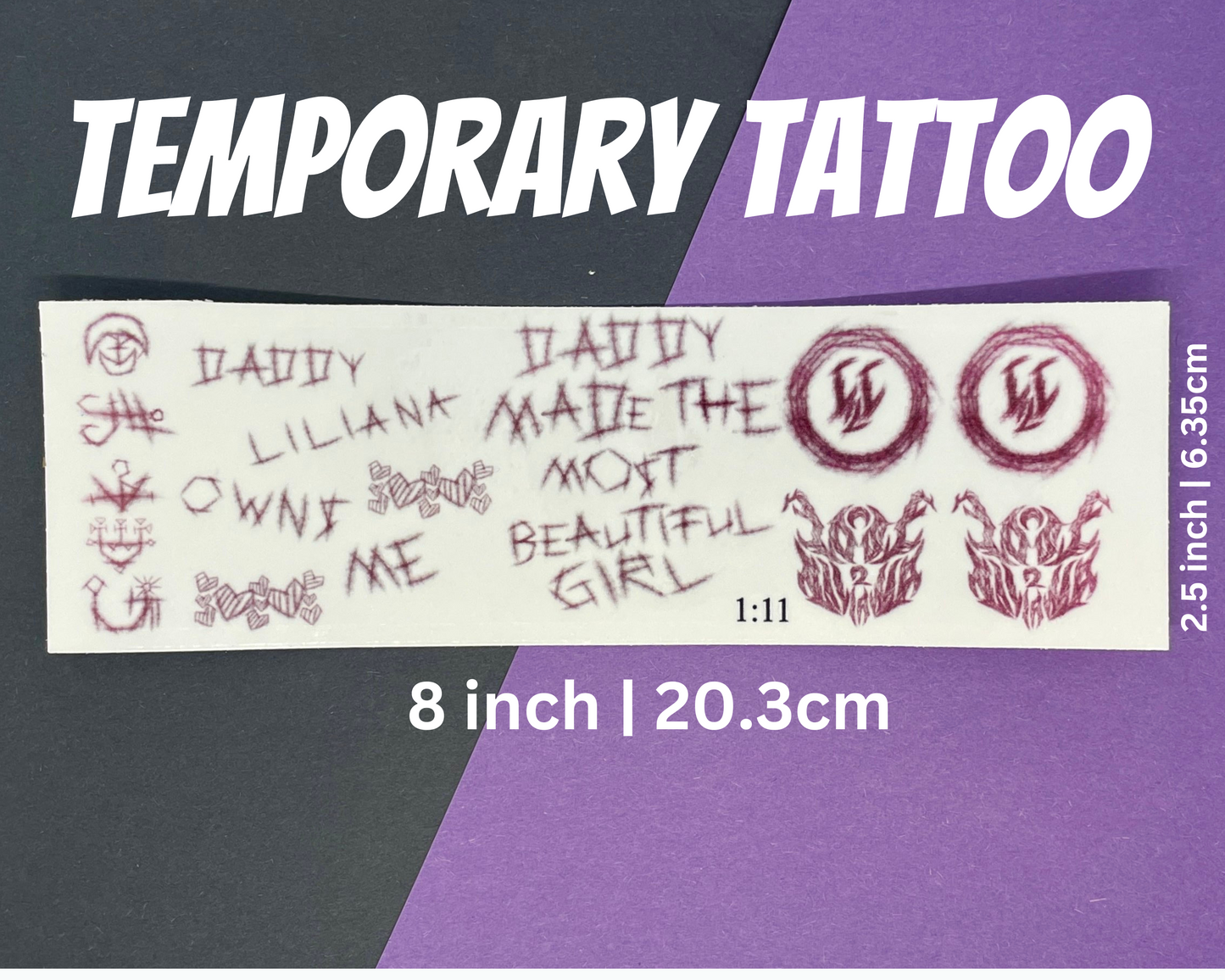 Daddy Owns me Scar Tattoos | Temp Tattoo Sheet