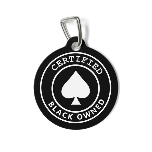 Certified Black Owned Spade Pet Tag | BDSM Collar Charm | Kinky Pet Play Sub Tag | Domme & Submissive Gear | Findom | Black Kink Accessory