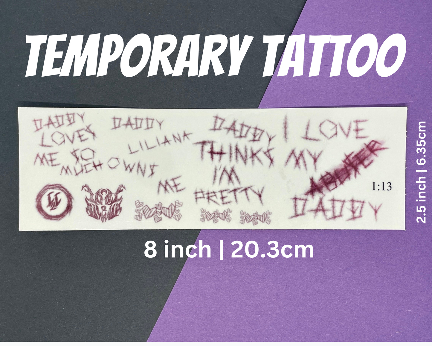 Daddy Liliana Scar Tattoos | Temp Tattoo Sheet