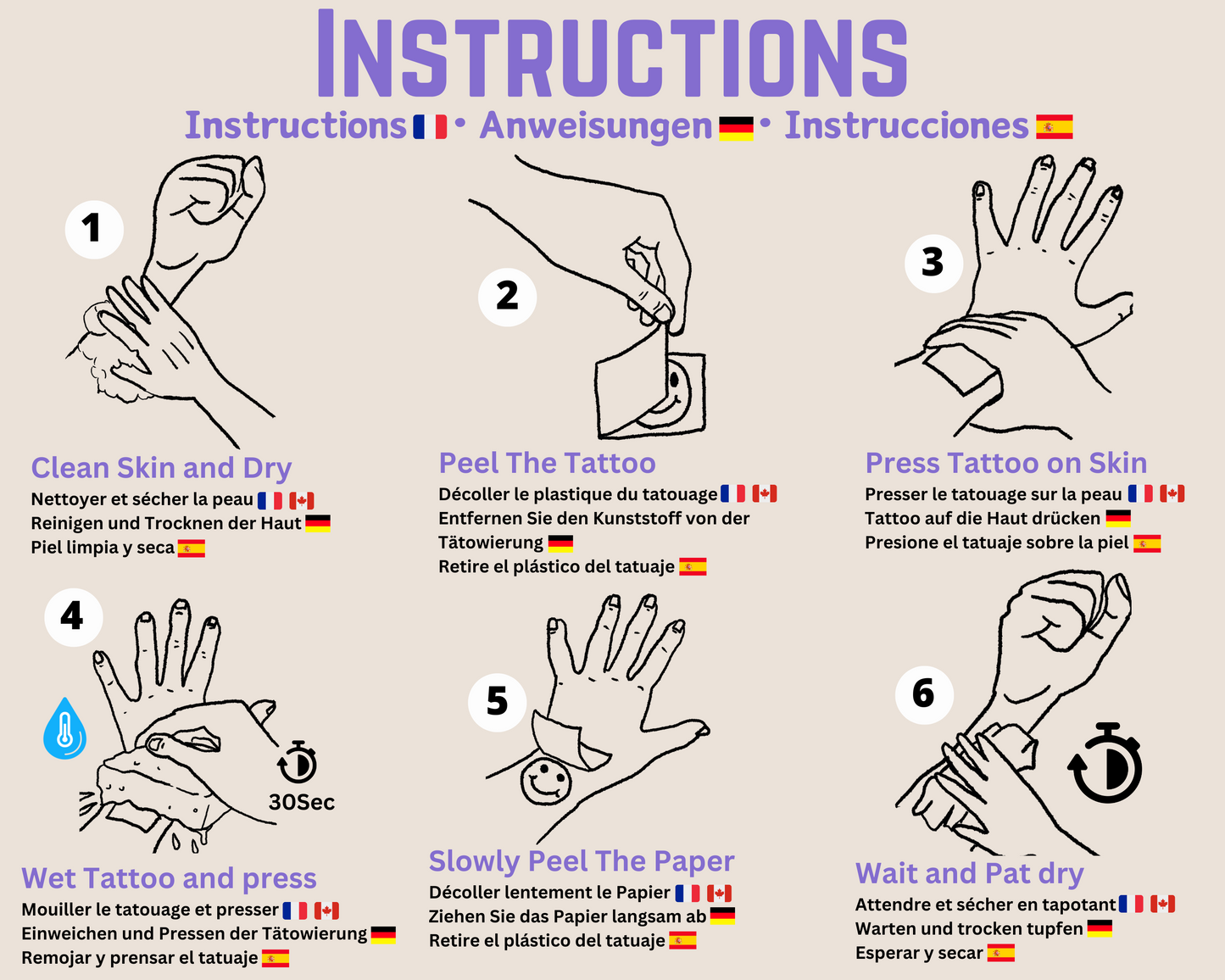 Stay locked | Temp Tattoo Sheet