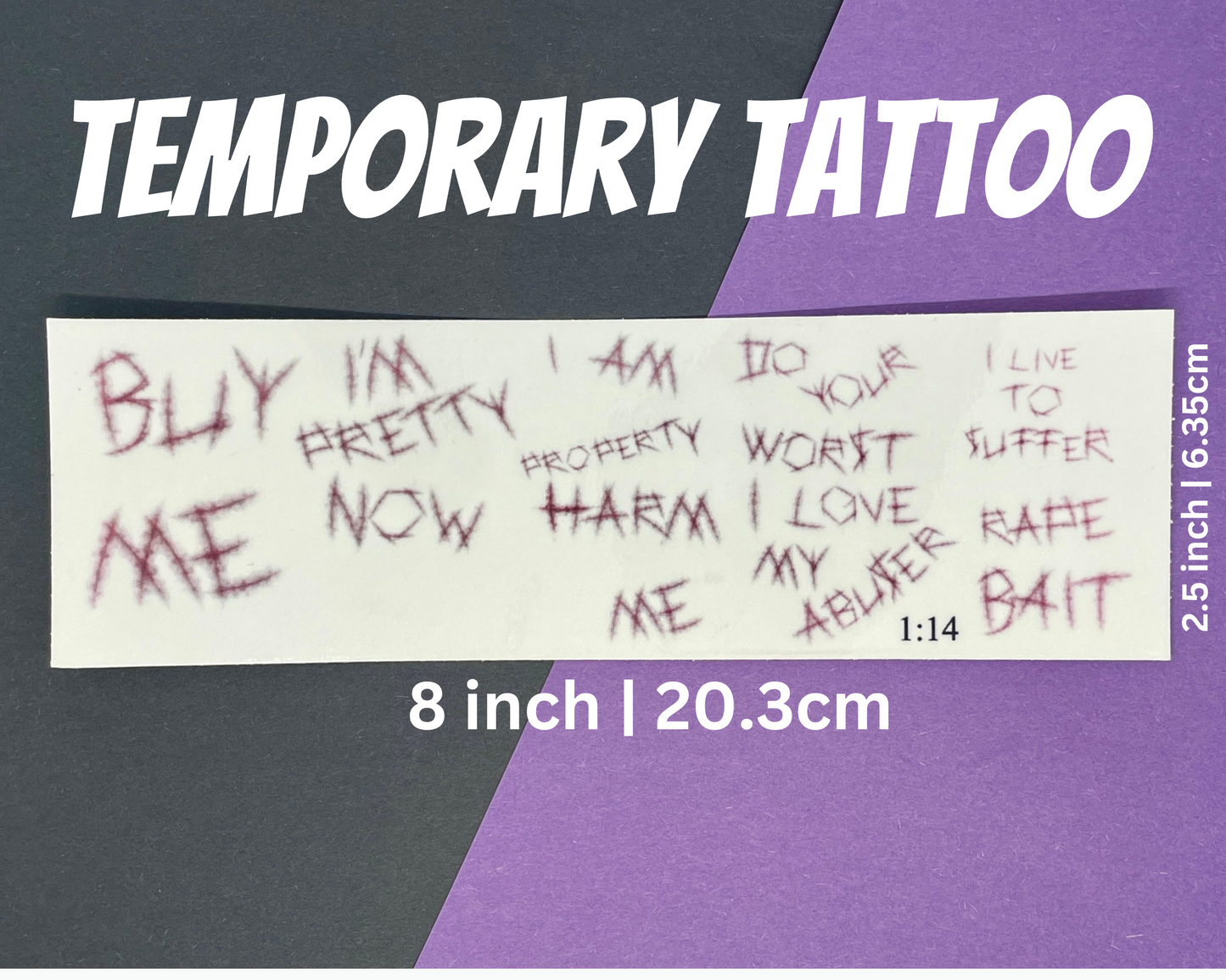 I am Property Scar Tattoos | Temp Tattoo Sheet