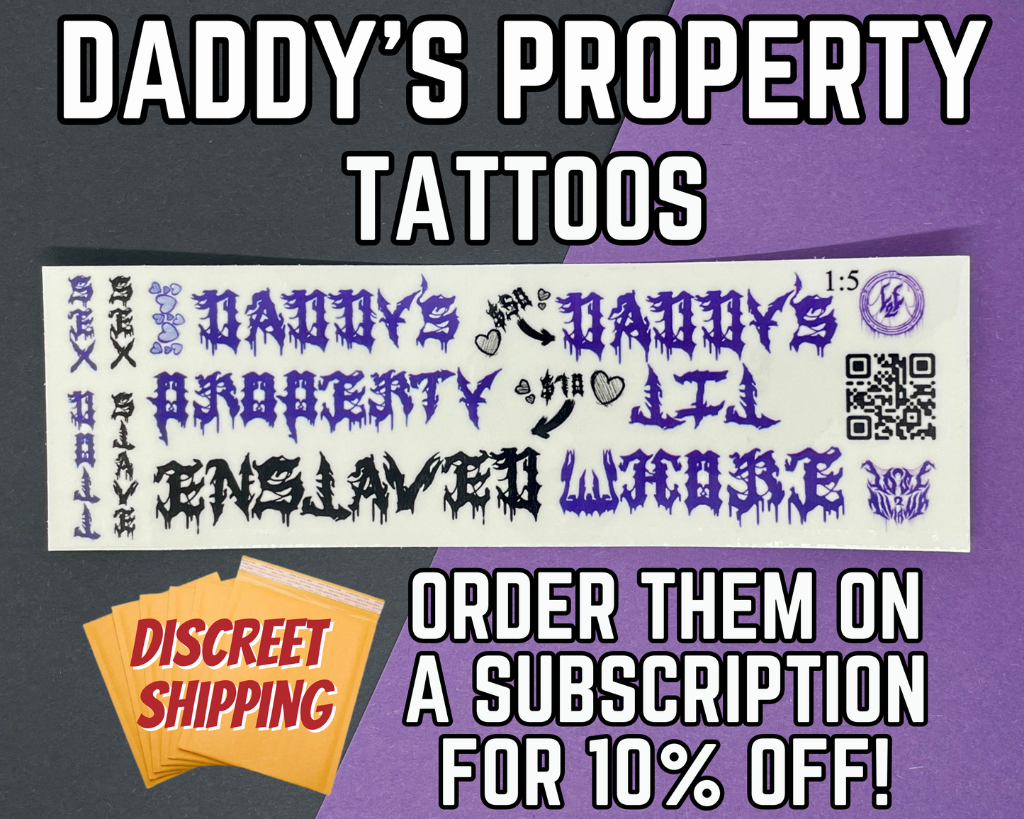 Daddy's Property | Temp Tattoo Sheet