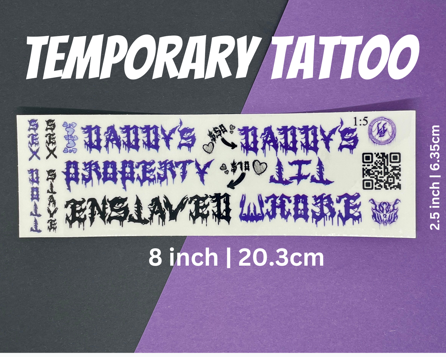 Daddy's Property | Temp Tattoo Sheet