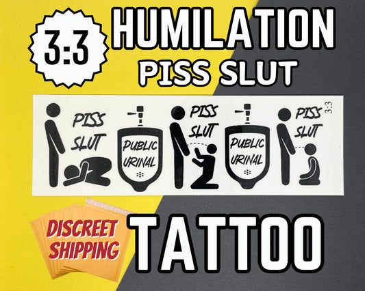 Piss Slut Temporary Tattoo Sheet | 3:3