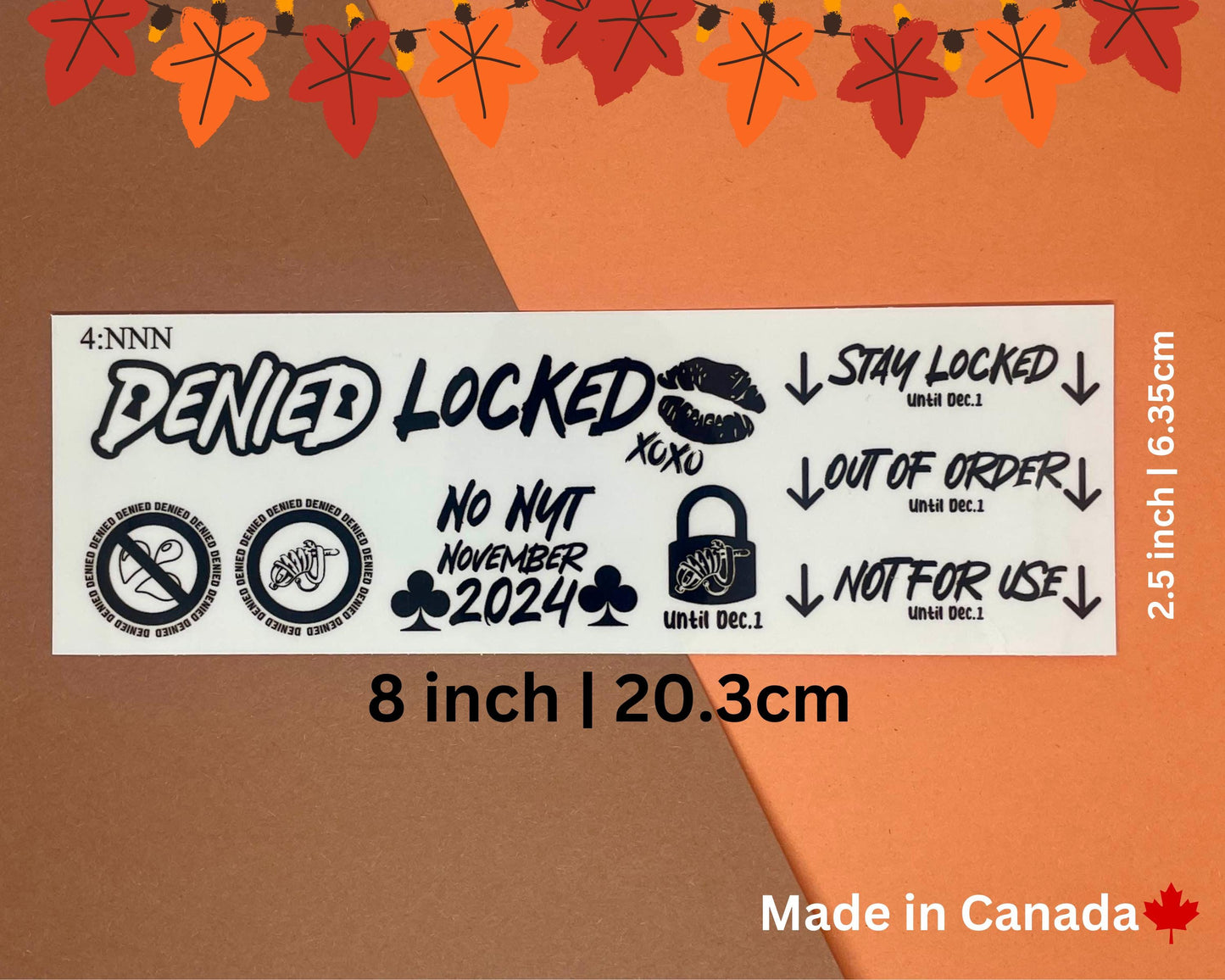 No Nut November Temporary Tattoos | 5:NNN