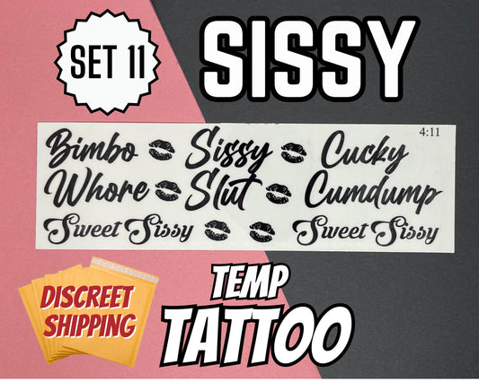 Sissy Temp Tattoos | Bimbo Whore Temp Tattoos, Cumdump Tattoos, bdsm chastity cage sissy gurl Humiliation BDSM body art Chastity Kinkabl