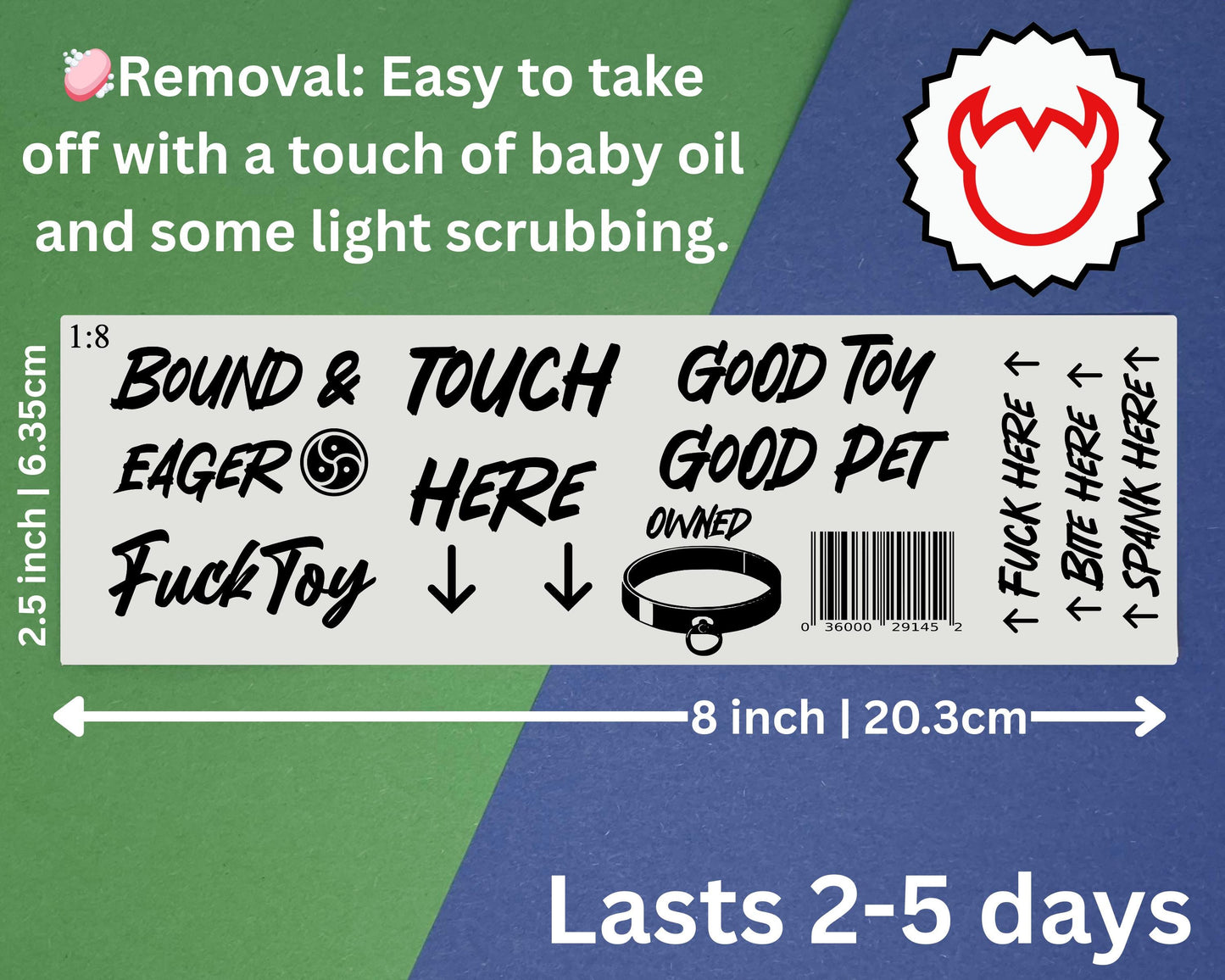 Pup Play Temp Tattoo | – Puppy Play Pet Play Tattoo Set for Submissive BDSM Roleplay, Good Boy/Girl Praise Decals Breed me Tattoos