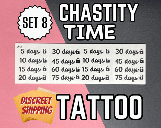 Timekeeping Chastity Tattoos | Sheet chastity temporary tattoos sissy cock cage chastity tattoo chastity lock plastic locks sissy kit permalock
