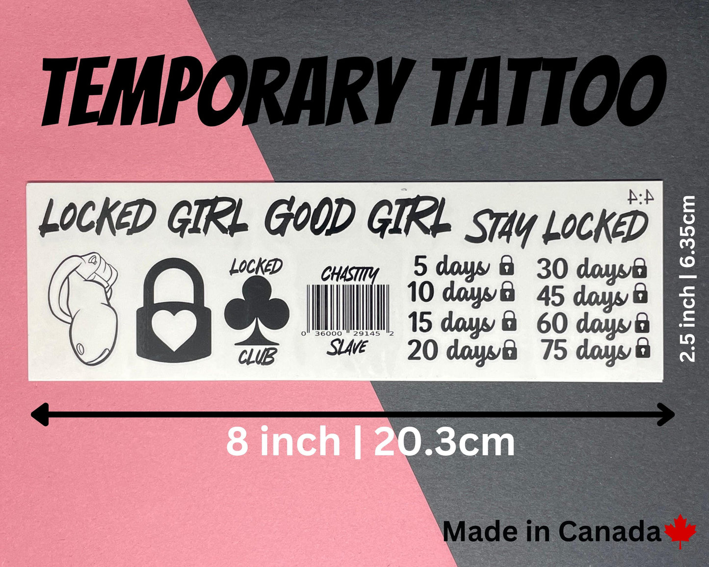 Chastity Good Girl Temp Tattoo Sheet | bdsm chastity cage sissy gurl Humiliation BDSM Design body art Chastity Tattoos Sissy Tattoo Kinkabl