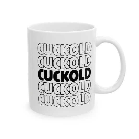 Cuckold Ceramic Mug | Cuckold Hotwife Beta Male Femdom Dominatrix Humiliation Wife Watching Bull Sissy Mistress, Gift for Swinger Husband, 11oz 15oz