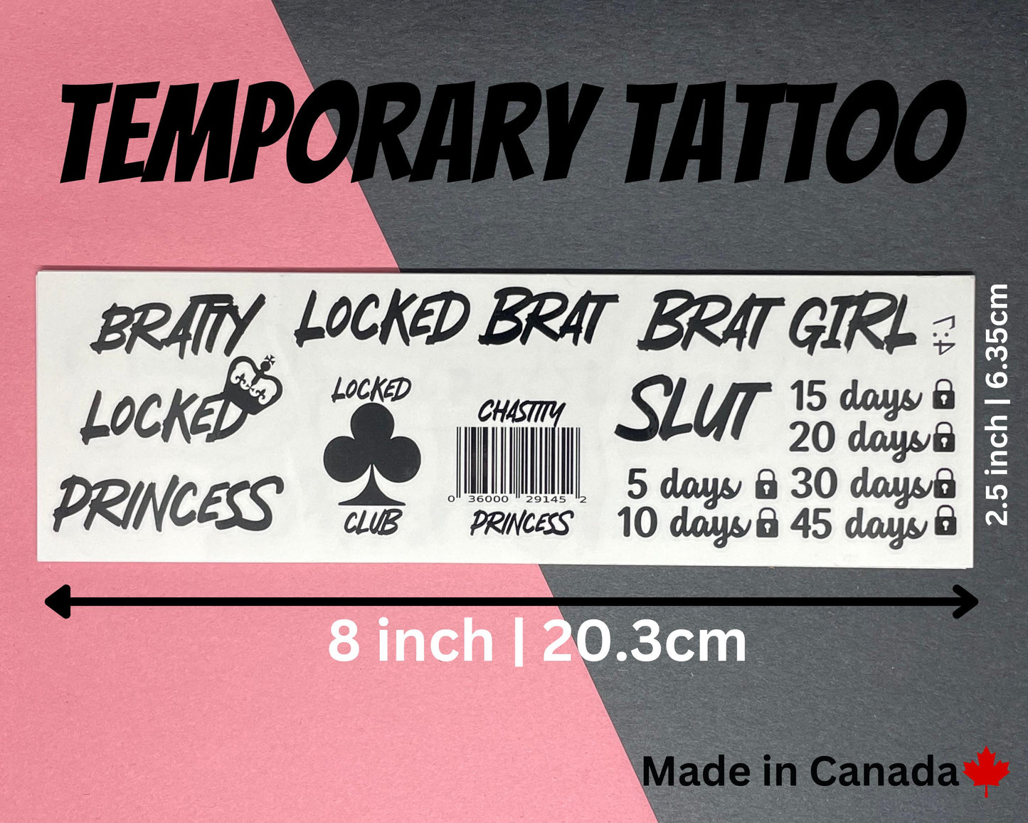 Brat Chastity Temporary Tattoos | Chastity cage tattoo male sissy chastitycage humiliating tattoo bdsm tattoo femdom chastity art sissy Kit