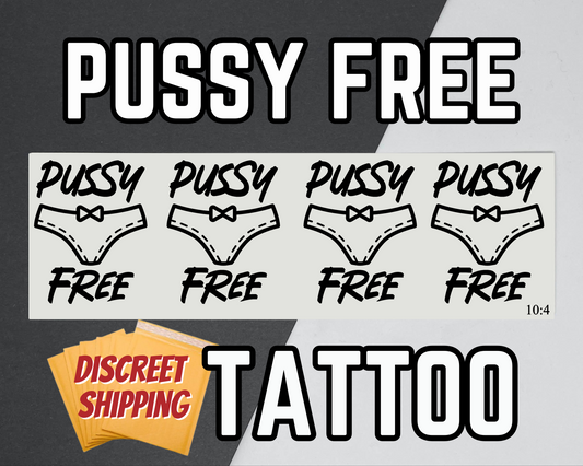 Pussy Free Temporary Tattoos | for Sissy Training feminization Kink Accessory Submissive Pet Play Body Mark Kinky Humiliation Tattoo Pack