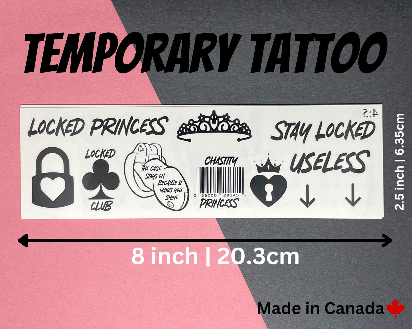 Chastity Princess Tattoo Sheet | bdsm chastity cage sissy gurl Humiliation BDSM Design body art Chastity Tattoos Sissy Kinkabl