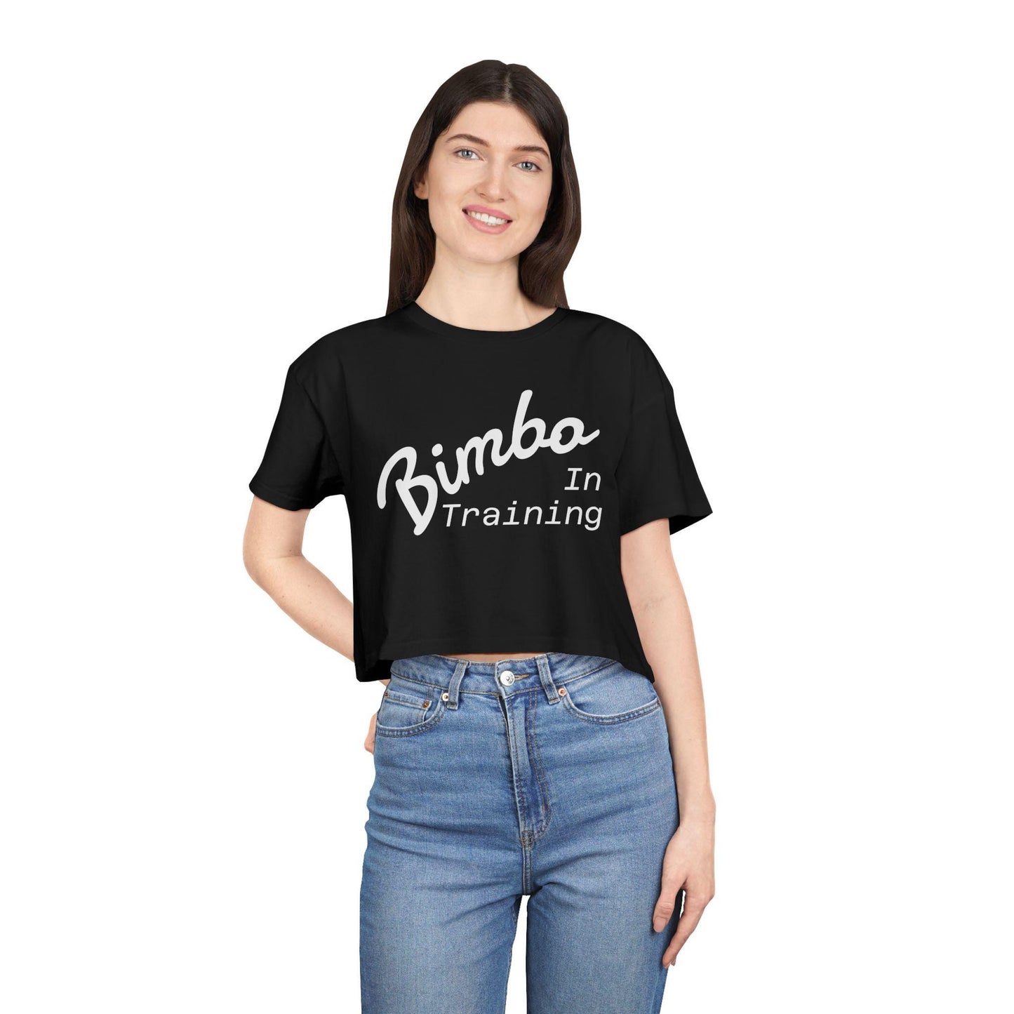 Bimbo In Training Crop Top | Kawaii Bimbocore Shirt, Sissy Kink Tee, Feminine Aesthetic T-Shirt, Cute Bimbo Gift, Kinkwear Pink Crop