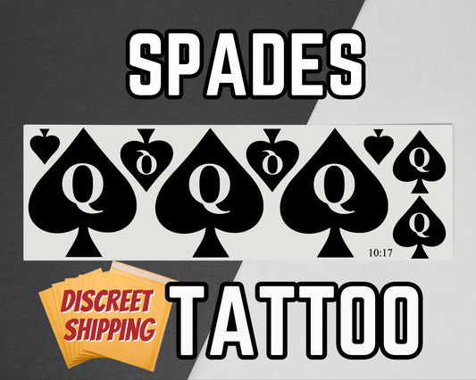Queen Of Spades Mixed Tattoo Sheet