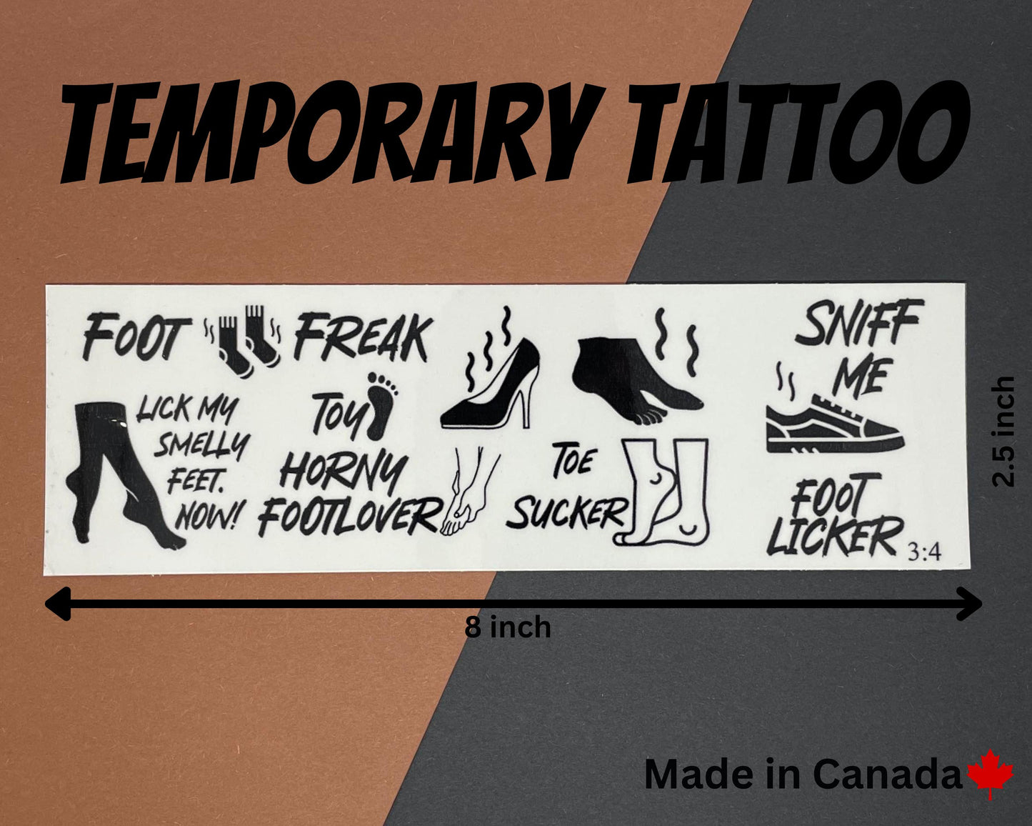 Foot Fetish Temporary Tattoo Set | 3:4