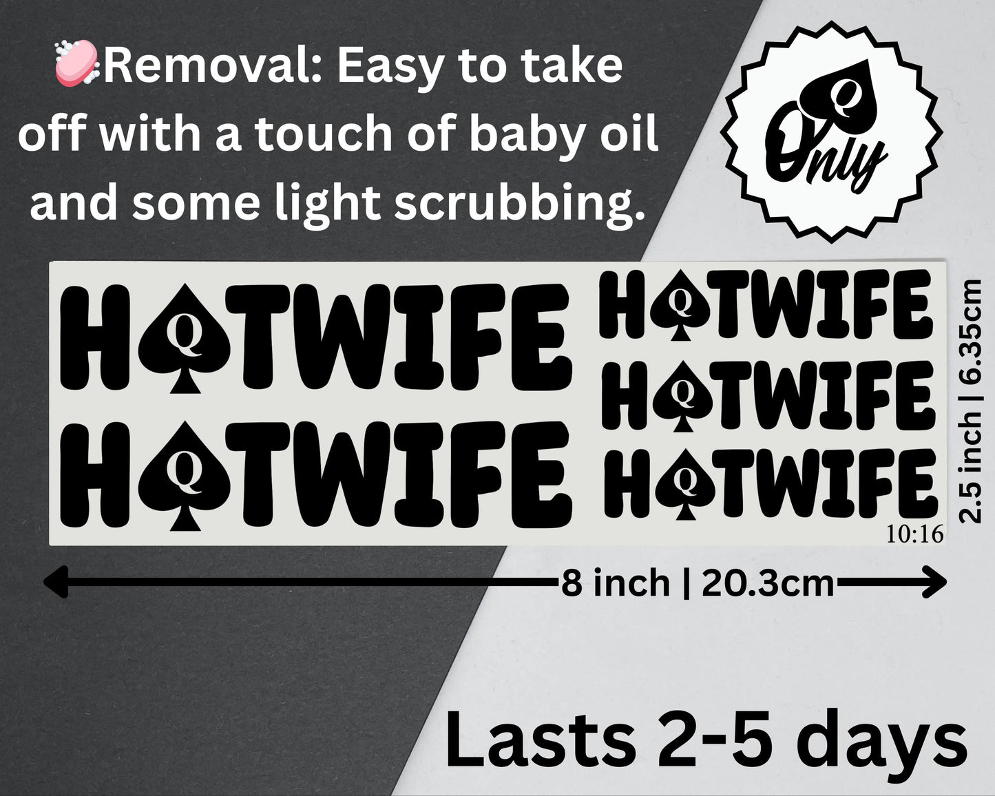 Hotwife Temporary Tattoo | QOS Tattoo, BNWO, BBC Tattoo, Queen of Spades Tattoo Snow Bunny Tattoo, Blacked tattoo