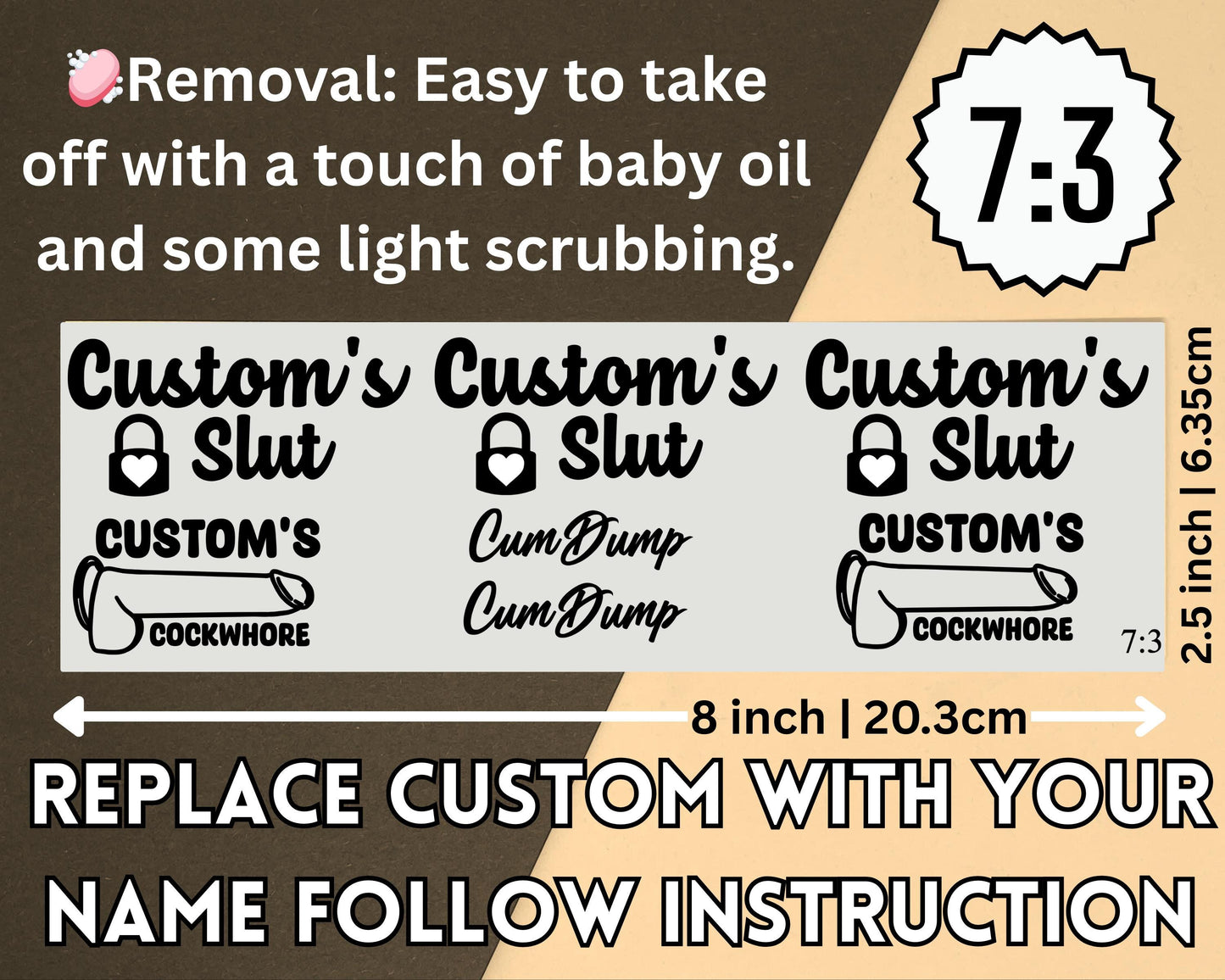 Personalized Adult Temporary tattoos, BDSM tattoos, DDLG, Owned, Fetish Tattoo, Sexy Tattoo Kinkabl Slut Tattoo Toy tattoo