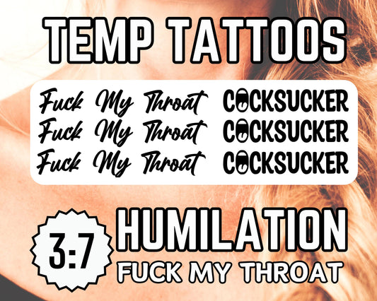 Fuck My Throat Temporary Tattoos | 3:7