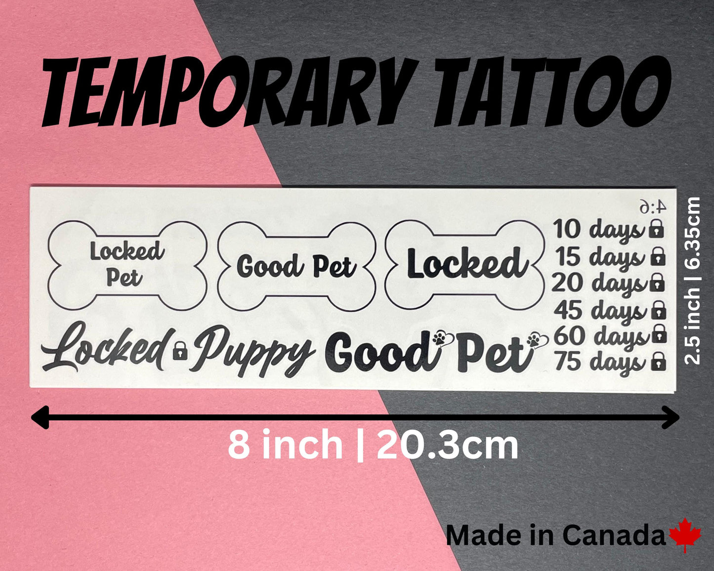 Pup Play Chastity Tattoo Sheet | bdsm chastity cage sissy gurl Humiliation BDSM Design body art Chastity Tattoos Sissy Tatto Kinkabl