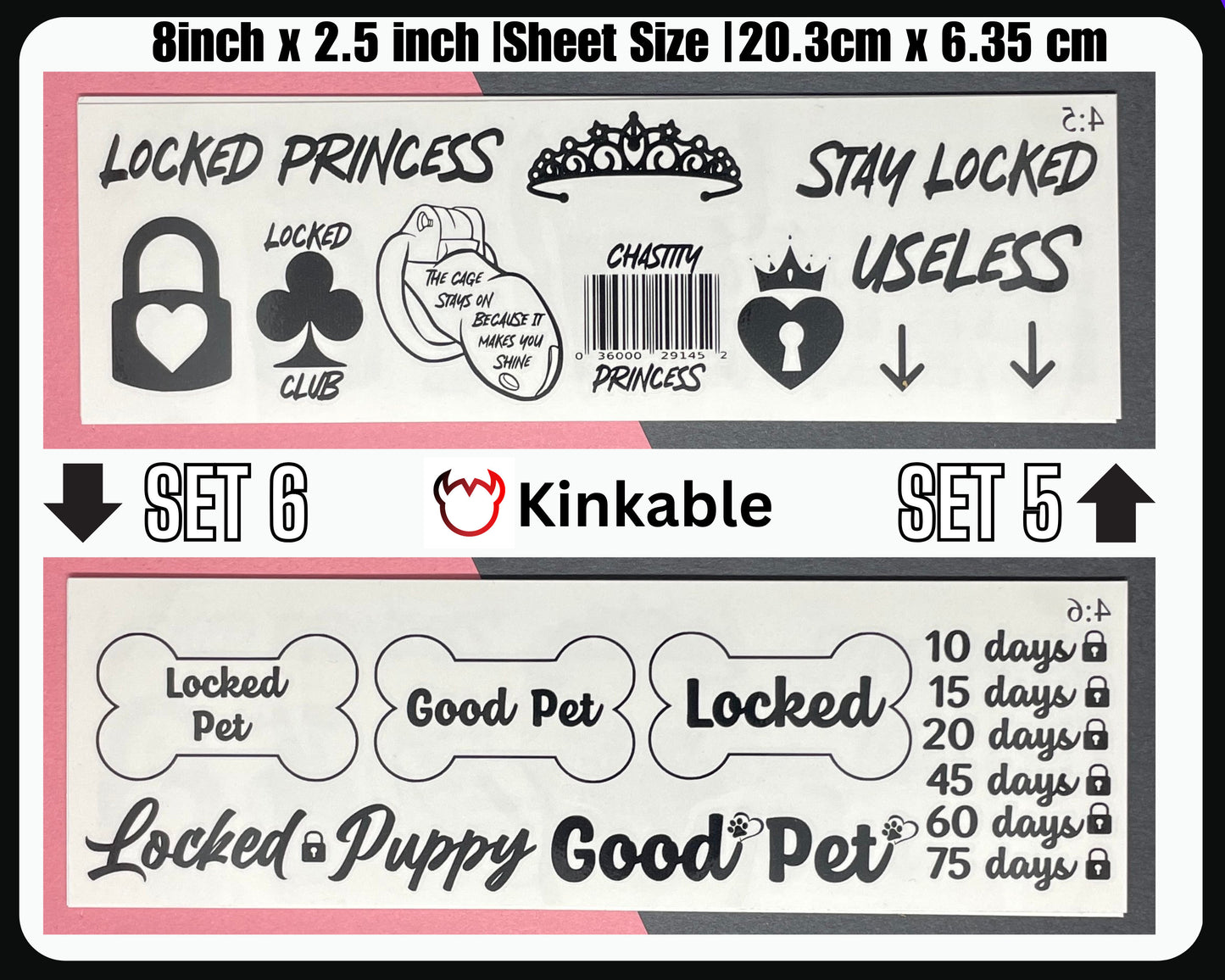 Chastity & Sissy Temporary Tattoos | Series 4