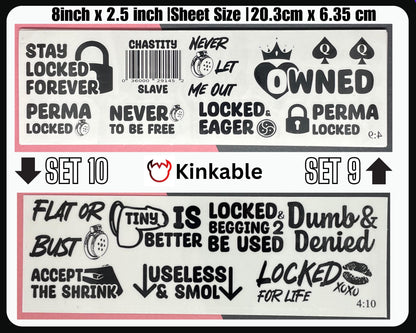 Chastity and Sissy Temporary Tattoos |  bdsm chastity cage sissy gurl Humiliation BDSM Design body art Chastity Tattoos Sissy Tattoo