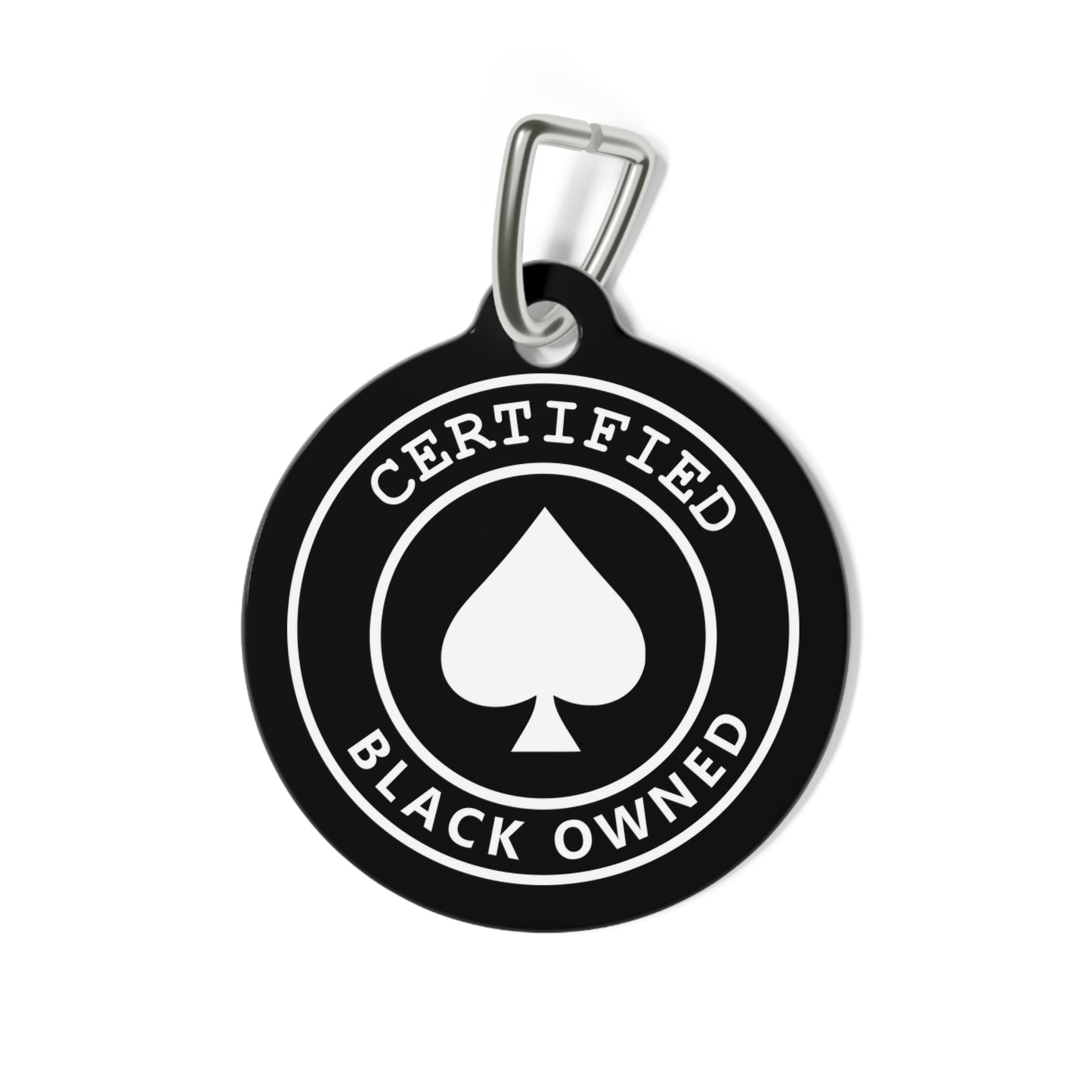 Certified Black Owned Spade Pet Tag | BDSM Collar Charm | Kinky Pet Play Sub Tag | Domme & Submissive Gear | Findom | Black Kink Accessory