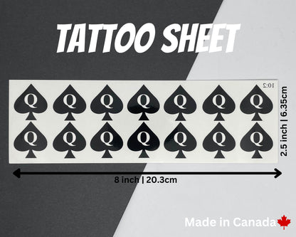 Queen Of Spades Tattoo Sheets | QOS Tattoo, BNWO, BBC Tattoo, Sheet of 14 Spades