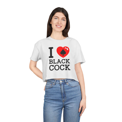 I Love Black Cock Crop Top | Qos BBC Queen of spades hotwife cuckold qos clothing cuckold clothing bbc Only Qos Lingerie BBC clothing BNWO