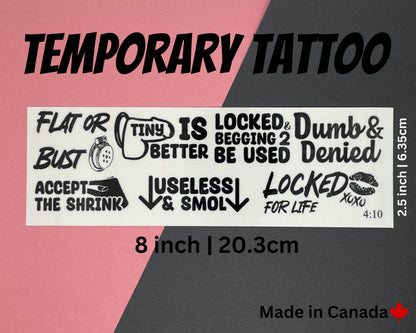 Small Penis Humilation Tattoos | Temp Tattoos SPH temp tattoos Chastity temp Tattoo Sheets,  small penis, tiny dick, small cock, Sexy Tattoo Kinkabl