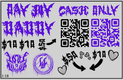 YOUR PAYMENT METHODS | Temp Tattoo Sheet