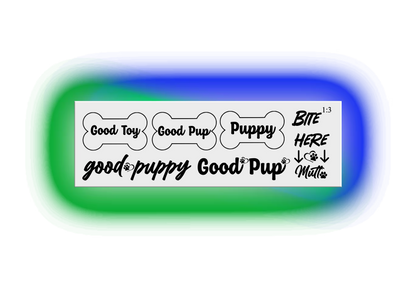 Pet Play Tattoo Sheet 1:3 | Good Pup, Good Toy, Puppy, Mutt