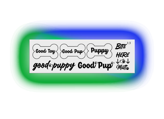 Pet Play Tattoo Sheet 1:3 | Good Pup, Good Toy, Puppy, Mutt