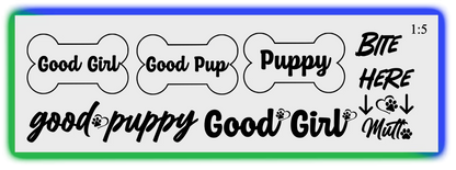 Good Girl Pup Play Tattoos | Puppy Play Pet Play Tattoo Set for Submissive BDSM Roleplay, Good Boy/Girl Praise Decals, Bite Here Mutt Kink Accessories