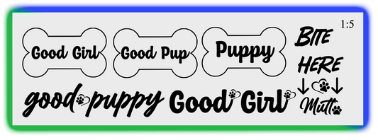 Good Girl Pup Play Tattoos | Puppy Play Pet Play Tattoo Set for Submissive BDSM Roleplay, Good Boy/Girl Praise Decals, Bite Here Mutt Kink Accessories