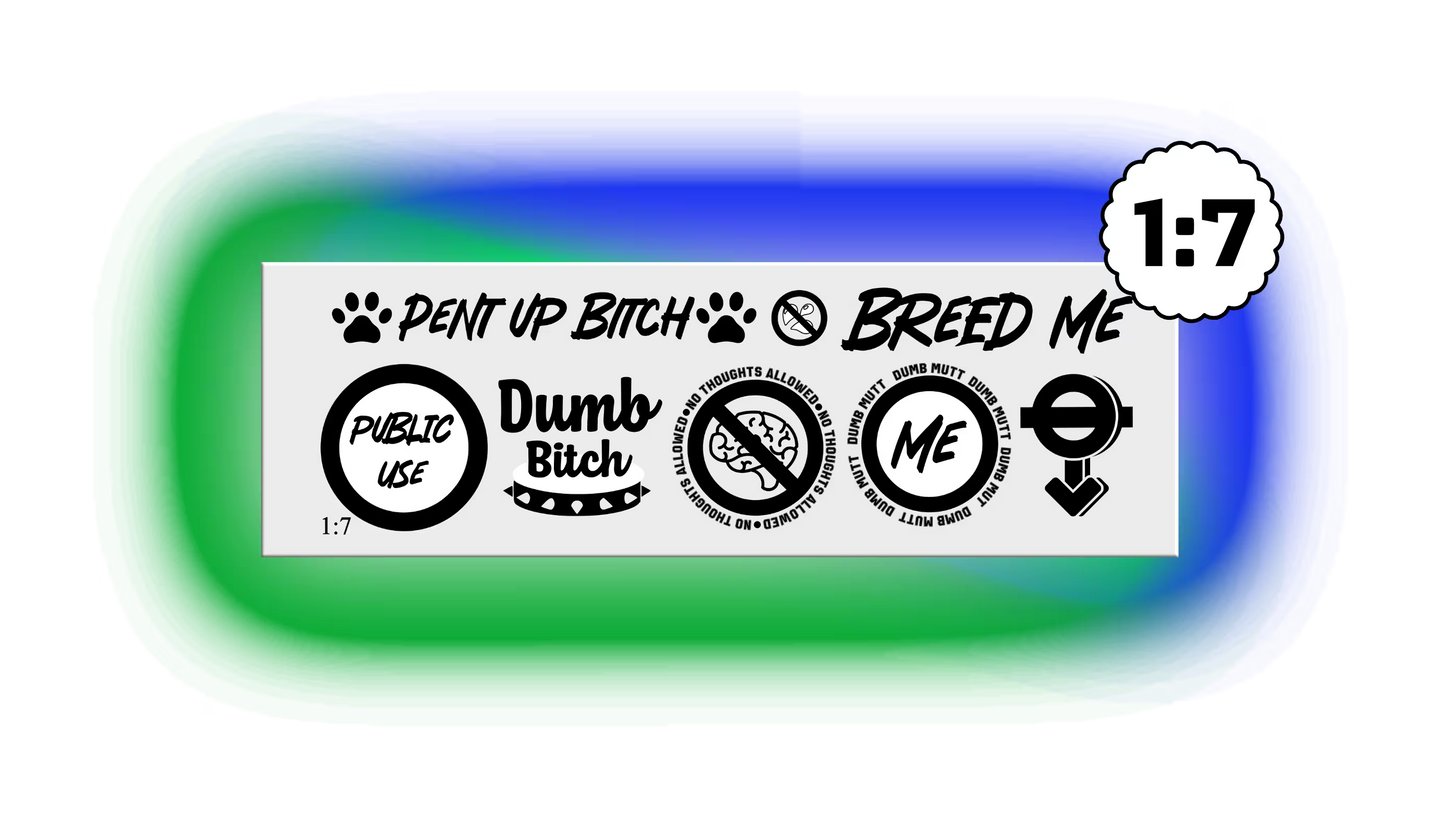 Pup Play Temporary Tattoos 8 Set Options