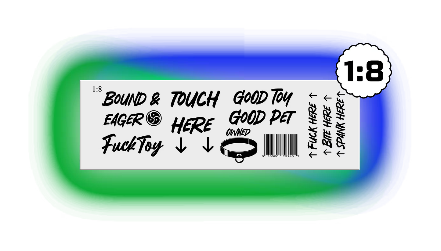 Pup Play Temporary Tattoos 8 Set Options