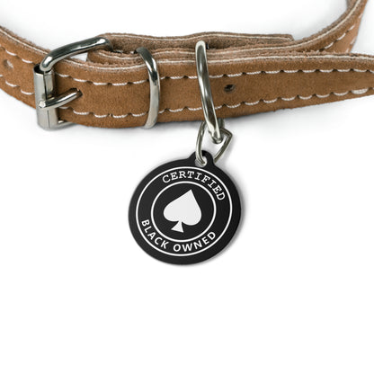 Certified Black Owned Spade Pet Tag | BDSM Collar Charm | Kinky Pet Play Sub Tag | Domme & Submissive Gear | Findom | Black Kink Accessory